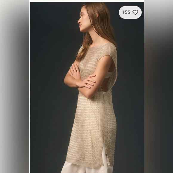 Anthropologie Maeve Shine Crochet Vest - Picture 4 of 5